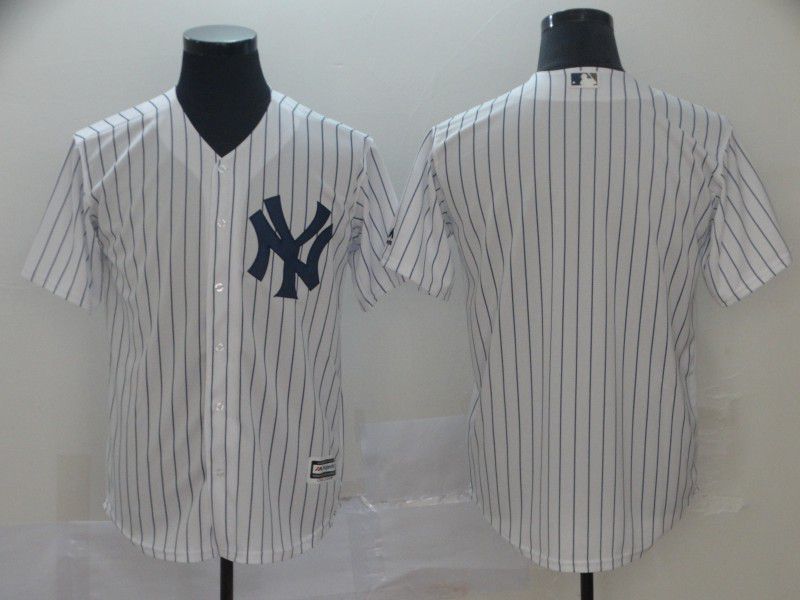 Men New York Yankees Blank White Game MLB Jersey->new york yankees->MLB Jersey